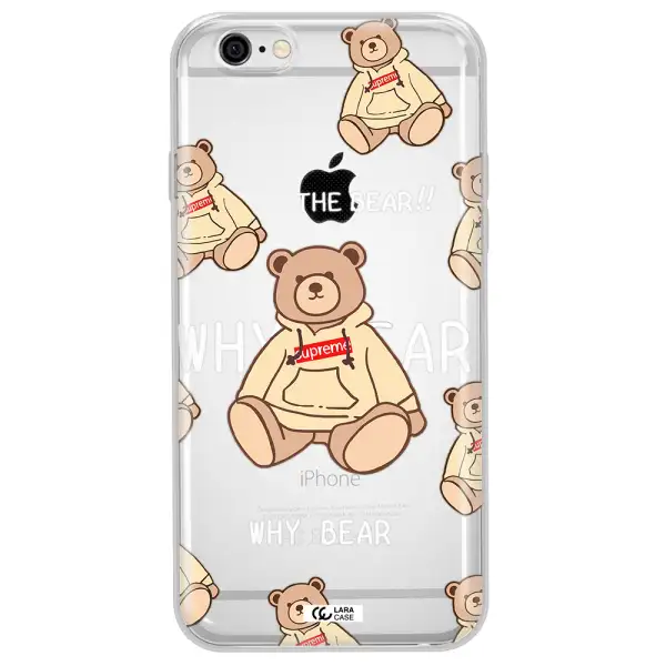 A Pattern Of A Teddy Bear Apple Iphone 6 Clear Tpu Case