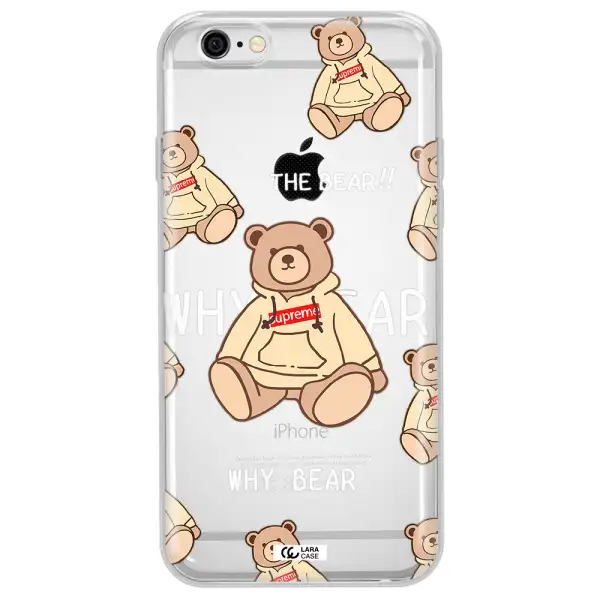 A Pattern Of A Teddy Bear Apple Iphone 6 Plus Clear Tpu Case