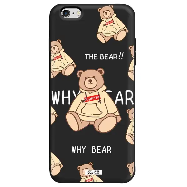 a pattern of a teddy bear Apple iPhone 6 plus Silicone black Case