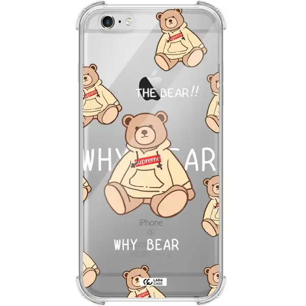 a pattern of a teddy bear Apple iPhone 6 s plus Clear PC Case