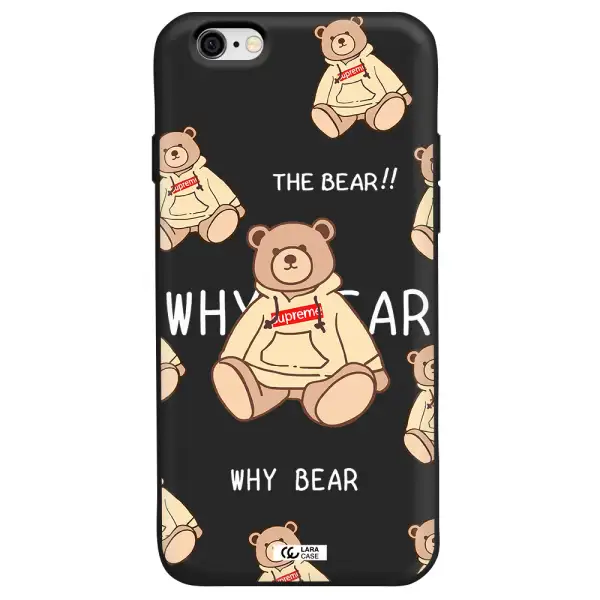 a pattern of a teddy bear Apple iPhone 6 Silicone black Case