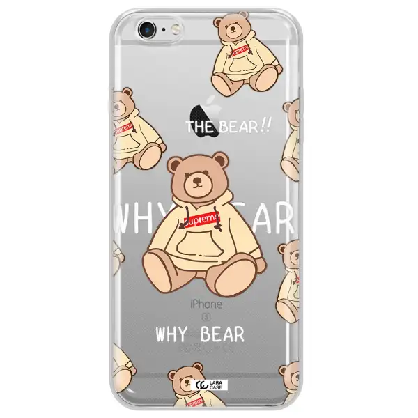 A Pattern Of A Teddy Bear Apple Iphone 6S Clear Tpu Case