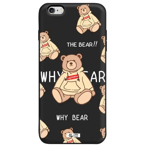 a pattern of a teddy bear Apple iPhone 6S Silicone black Case