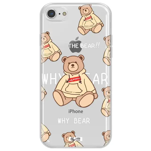 A Pattern Of A Teddy Bear Apple Iphone 7 Clear Tpu Case