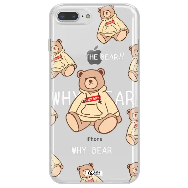 A Pattern Of A Teddy Bear Apple Iphone 7 Plus Clear Tpu Case