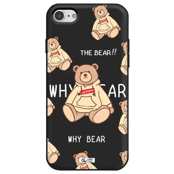 a pattern of a teddy bear Apple iPhone 7 Silicone black Case