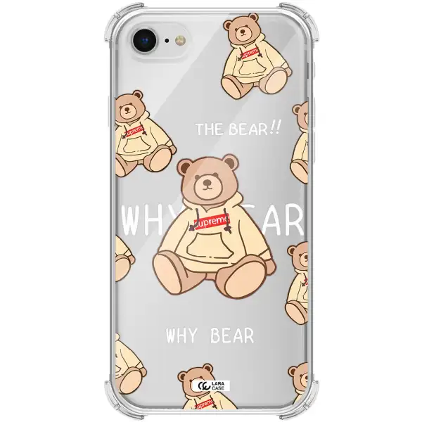 a pattern of a teddy bear Apple iPhone se 2020 Clear PC Case