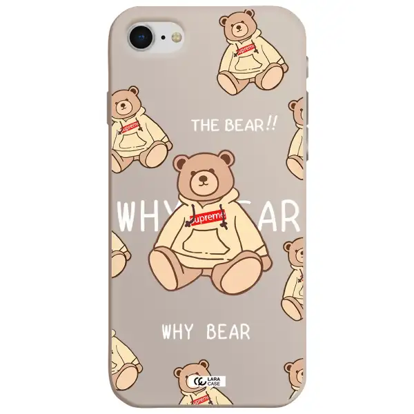 a pattern of a teddy bear Apple iPhone se 2020 Silicone Stone Case