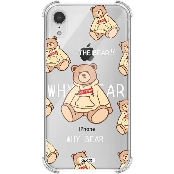 a pattern of a teddy bear Apple iPhone XR Clear PC Case