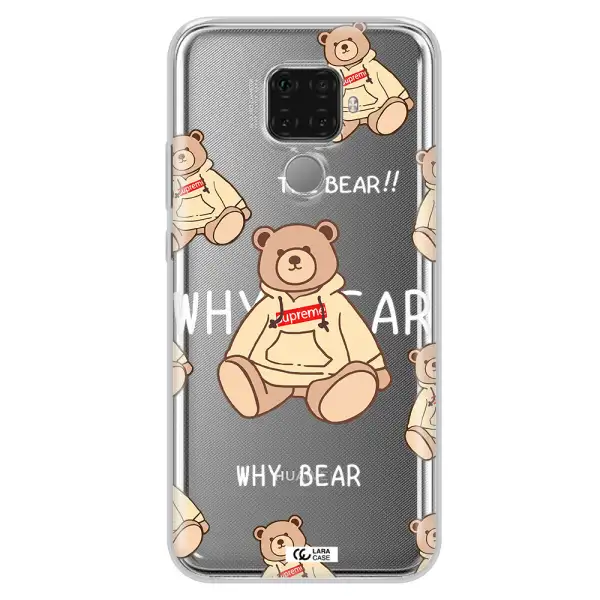 A Pattern Of A Teddy Bear Huawei Mate 30 Lite Clear Tpu Case