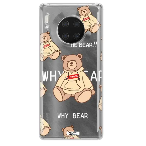 A Pattern Of A Teddy Bear Huawei Mate 30 Pro Clear Tpu Case