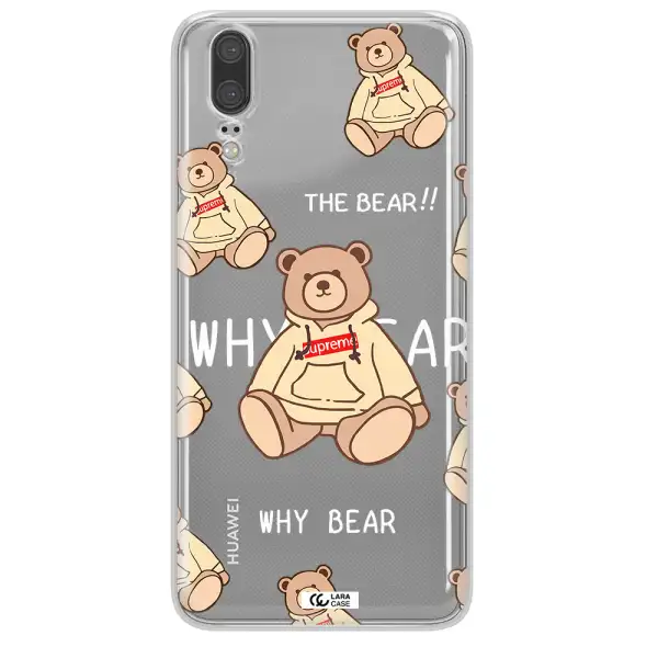 A Pattern Of A Teddy Bear Huawei P20 Clear Tpu Case