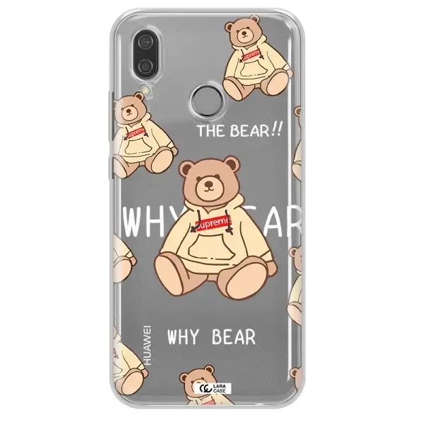 A Pattern Of A Teddy Bear Huawei P20 Lite Clear Tpu Case