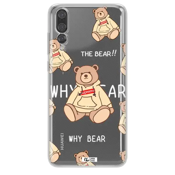 A Pattern Of A Teddy Bear Huawei P20 Pro Clear Tpu Case