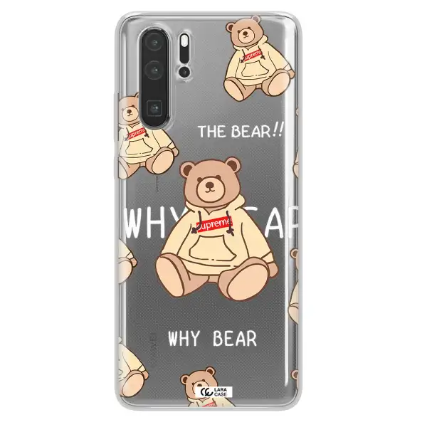 A Pattern Of A Teddy Bear Huawei P30 Pro Clear Tpu Case