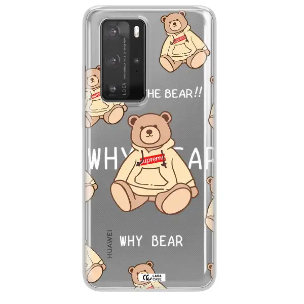 A Pattern Of A Teddy Bear Huawei P40 Pro Clear Tpu Case