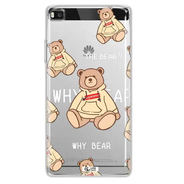 A Pattern Of A Teddy Bear Huawei P8 Clear Tpu Case