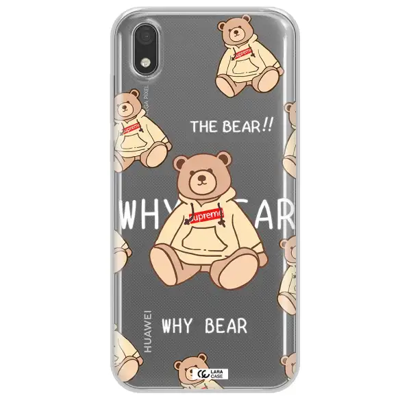 A Pattern Of A Teddy Bear Huawei Y5 2019 Clear Tpu Case