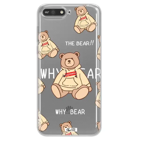 A Pattern Of A Teddy Bear Huawei Y6 2018 Clear Tpu Case