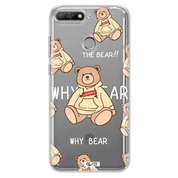 A Pattern Of A Teddy Bear Huawei Y6 Prime 2018 Clear Tpu Case
