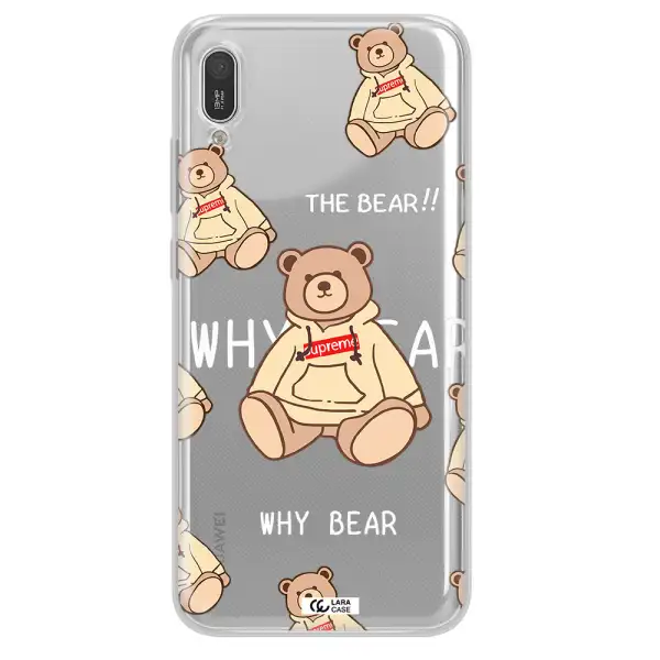 A Pattern Of A Teddy Bear Huawei Y6 Pro 2019 Clear Tpu Case
