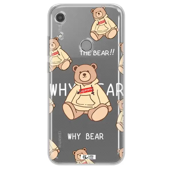 A Pattern Of A Teddy Bear Huawei Y6S Clear Tpu Case