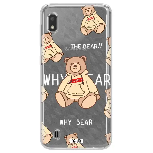 A Pattern Of A Teddy Bear Samsung A10 Clear Tpu Case