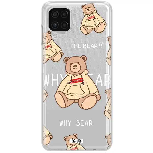 A Pattern Of A Teddy Bear Samsung A12 4G Clear Tpu Case