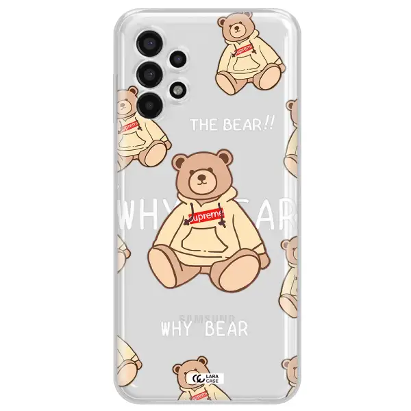 A Pattern Of A Teddy Bear Samsung A13 4G Clear Tpu Case