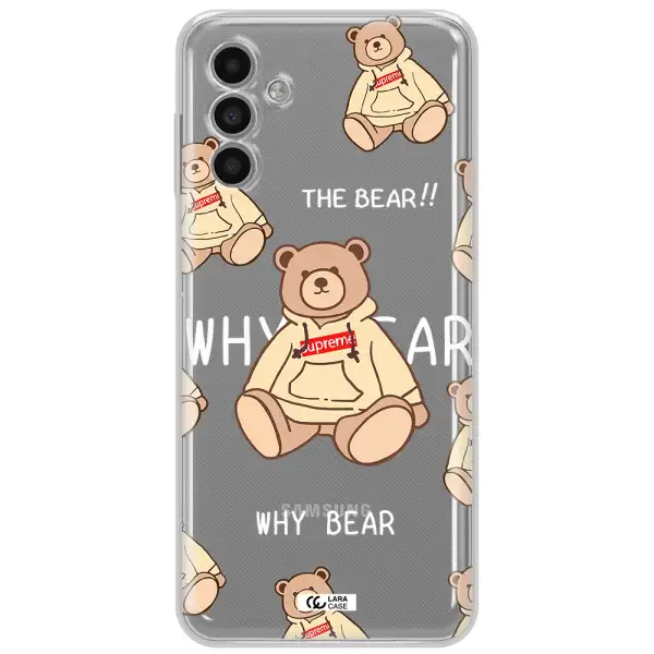A Pattern Of A Teddy Bear Samsung A13 5G Clear Tpu Case