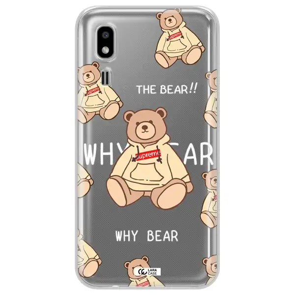 A Pattern Of A Teddy Bear Samsung A2 Core Clear Tpu Case