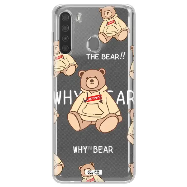 A Pattern Of A Teddy Bear Samsung A21 Clear Tpu Case