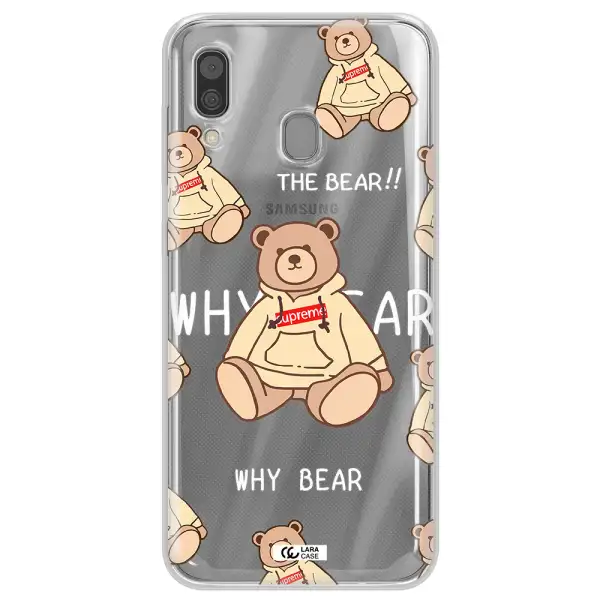 A Pattern Of A Teddy Bear Samsung A30 Clear Tpu Case