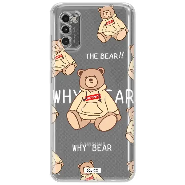 A Pattern Of A Teddy Bear Samsung A41 Clear Tpu Case