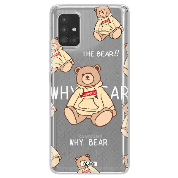 A Pattern Of A Teddy Bear Samsung A51 Clear Tpu Case