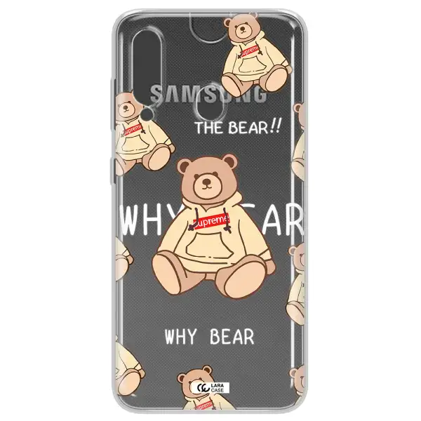 A Pattern Of A Teddy Bear Samsung A60 Clear Tpu Case
