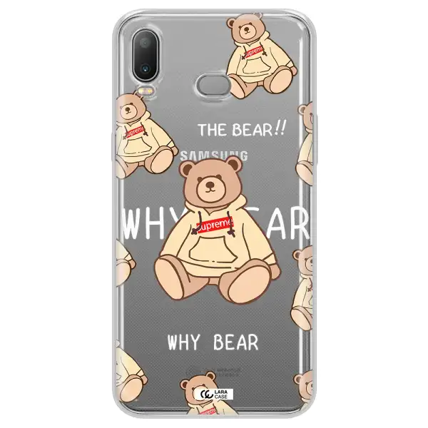 A Pattern Of A Teddy Bear Samsung A6S Clear Tpu Case