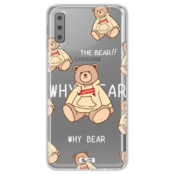 A Pattern Of A Teddy Bear Samsung A7 2018 Clear Tpu Case