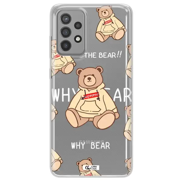 A Pattern Of A Teddy Bear Samsung A72 Clear Tpu Case