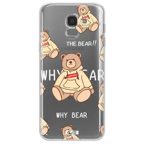 A Pattern Of A Teddy Bear Samsung J6 Clear Tpu Case