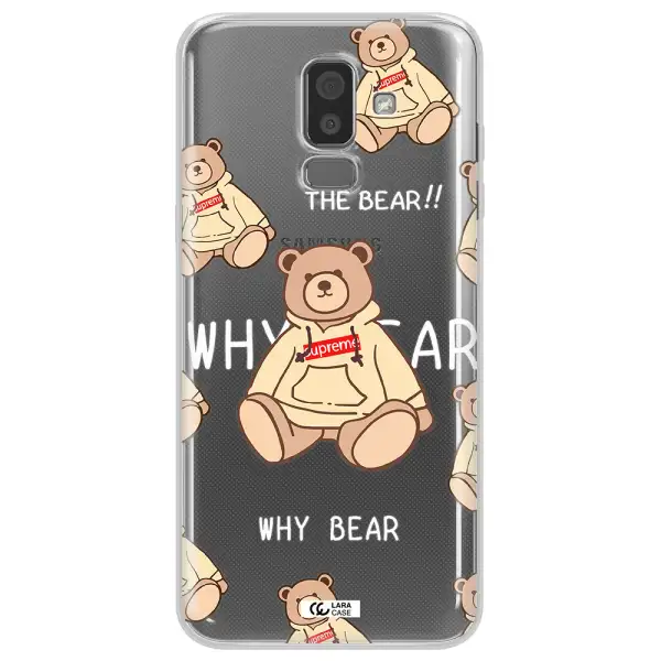 A Pattern Of A Teddy Bear Samsung J8 Clear Tpu Case