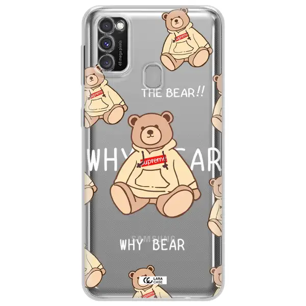 A Pattern Of A Teddy Bear Samsung M30S Clear Tpu Case