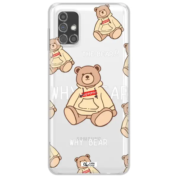 A Pattern Of A Teddy Bear Samsung M31S Clear Tpu Case