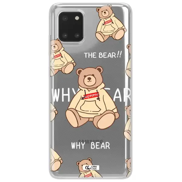 A Pattern Of A Teddy Bear Samsung Note 10 Lite Clear Tpu Case