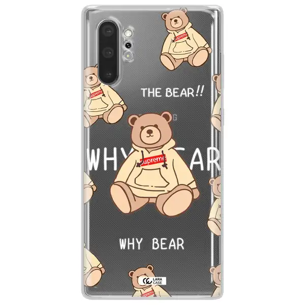 A Pattern Of A Teddy Bear Samsung Note 10 Plus Clear Tpu Case