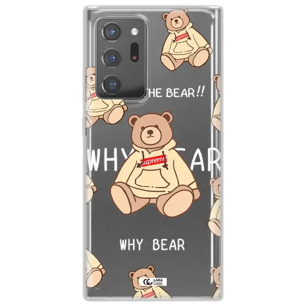A Pattern Of A Teddy Bear Samsung Note 20 Ultra Clear Tpu Case