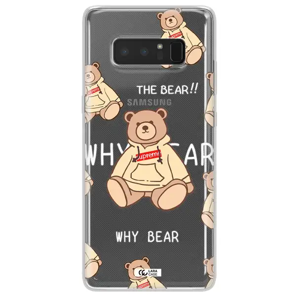 A Pattern Of A Teddy Bear Samsung Note 8 Clear Tpu Case