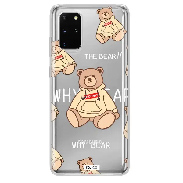 A Pattern Of A Teddy Bear Samsung S 20 Plus Clear Tpu Case