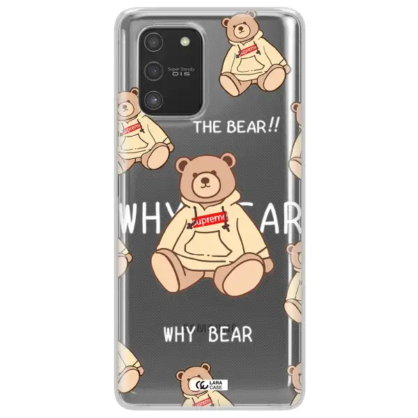 A Pattern Of A Teddy Bear Samsung S10 Lite Clear Tpu Case
