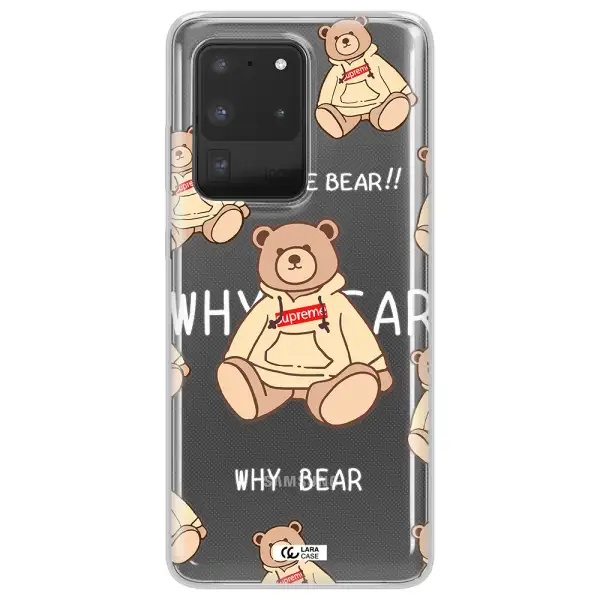 A Pattern Of A Teddy Bear Samsung S20 Ultra Clear Tpu Case